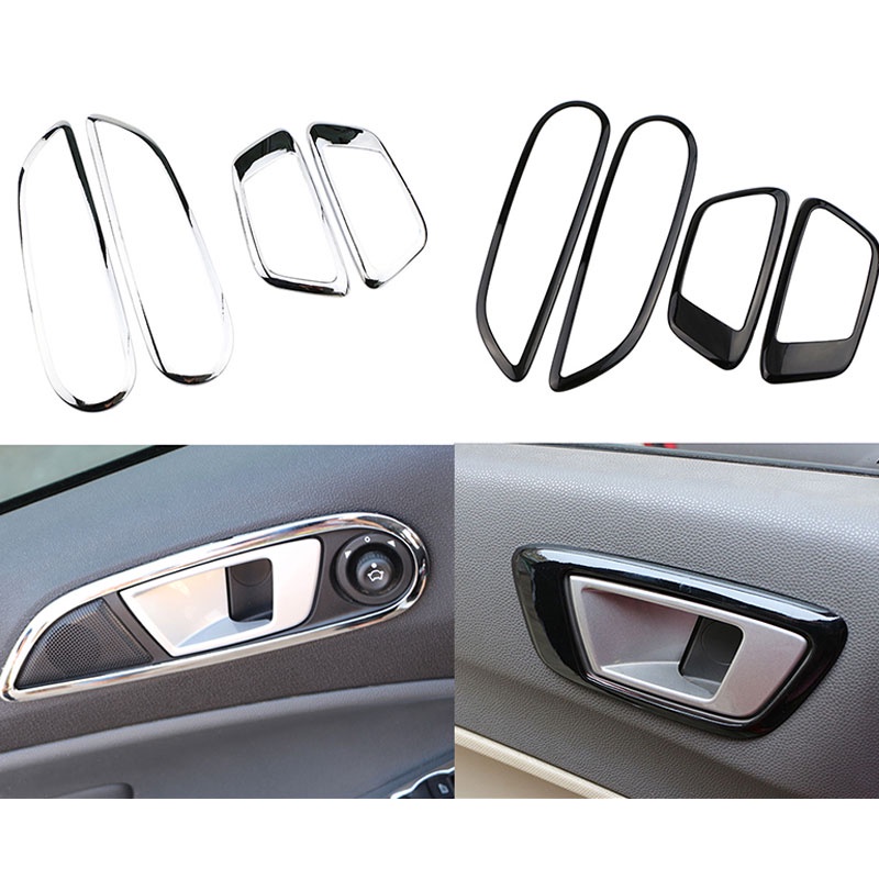 Bộ 4 Khung Dán Trang Trí Tay Nắm Cửa Xe Hơi Ford Fiesta 2009-2013 Bằng Chrome