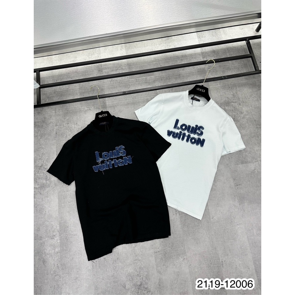 Áo thun nam GC , LV logo chữ rách vải cotton thoáng mát - Áo phông nam nữ GC chữ rách LV chữ rách