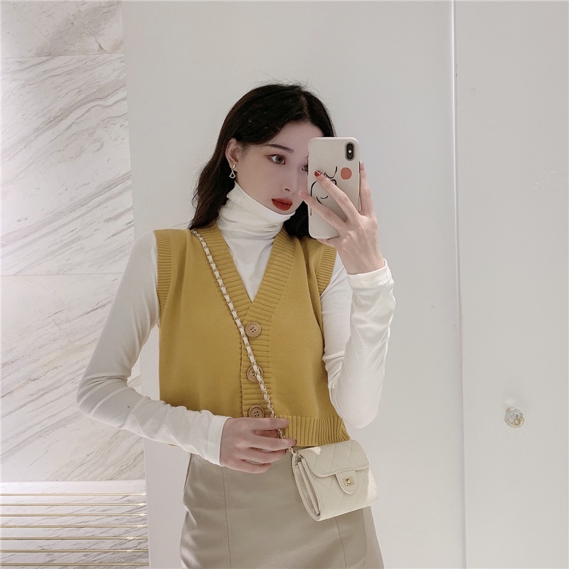 Áo len gile cổ tim  hoạ tiết kim cương Vintage chất len lông thỏ mềm mịn siêu đẹp 3 màu Đen Be Nâu - AGL101