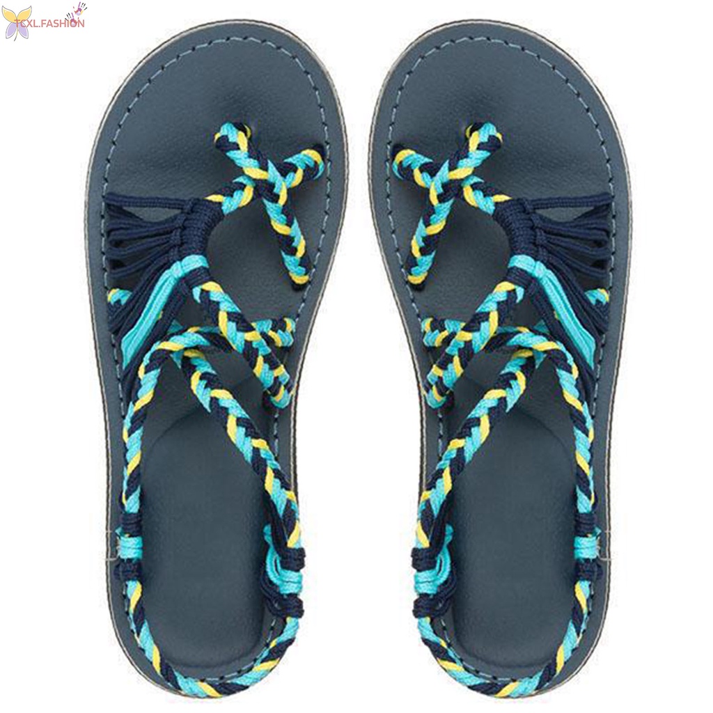 Xăng đan Đế Bệt Quai Chéo Thắt Nút Thời Trang Mùa Hè Cho Nữ