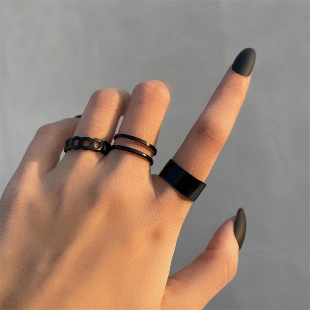 Bộ Nhẫn Đơn Giản Sáng Tạo T4X1 Dành Cho Nữ