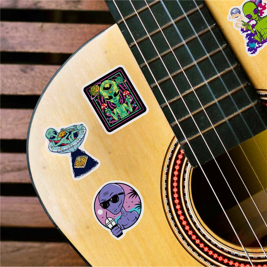 ❉ Sticker Dán Trang Trí Hình Người Ngoài Hành Tinh Vui Nhộn Series 01 ❉ Bộ 50 Sticker Chống Thấm Nước Xinh Xắn Dùng Trong Trang Trí