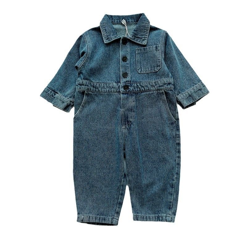 Jumpsuit Jeans Mềm Mại Thời Trang Cá Tính Cho Bé Trai và Bé Gái