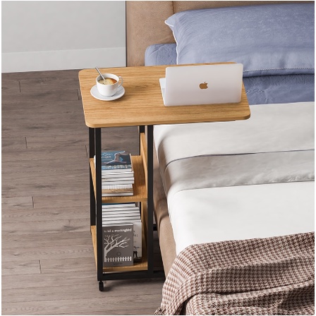 Bàn đầu giường đa năng IGA có bánh xe có thể làm bàn học, bàn ăn - GM22