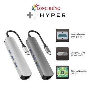 Cổng chuyển đổi hyperdrive 6-in-1 usb-c hub hd233b - hàng chính hãng