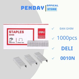 Ghim bấm số 10 deli - kim bấm mini 1000 pcs/hộp - đạn ghim văn phòng, giá rẻ e0010n - penday store