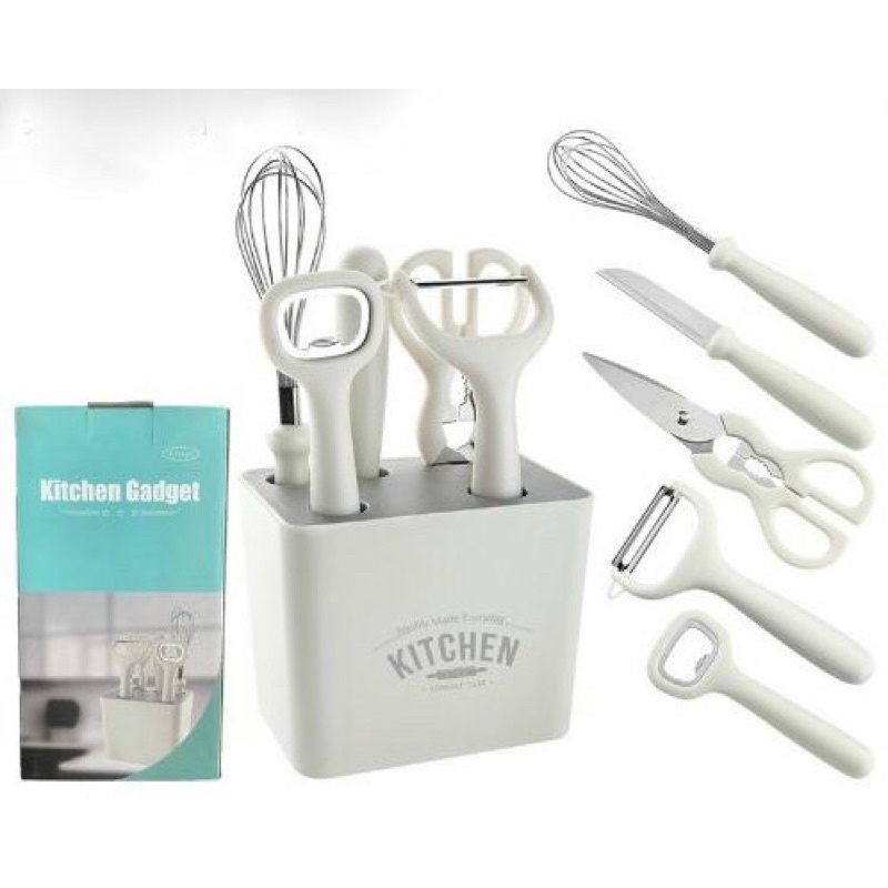 Bộ 5 món dụng cụ nhà bếp đa năng kèm hộp đựng kitchen gadgets loại đẹp