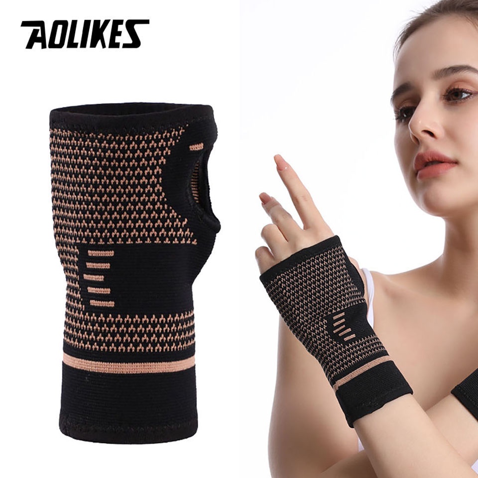 Găng ống tay nén AOLIKES hỗ trợ cổ tay bằng đồng cao cấp chuyên nghiệp