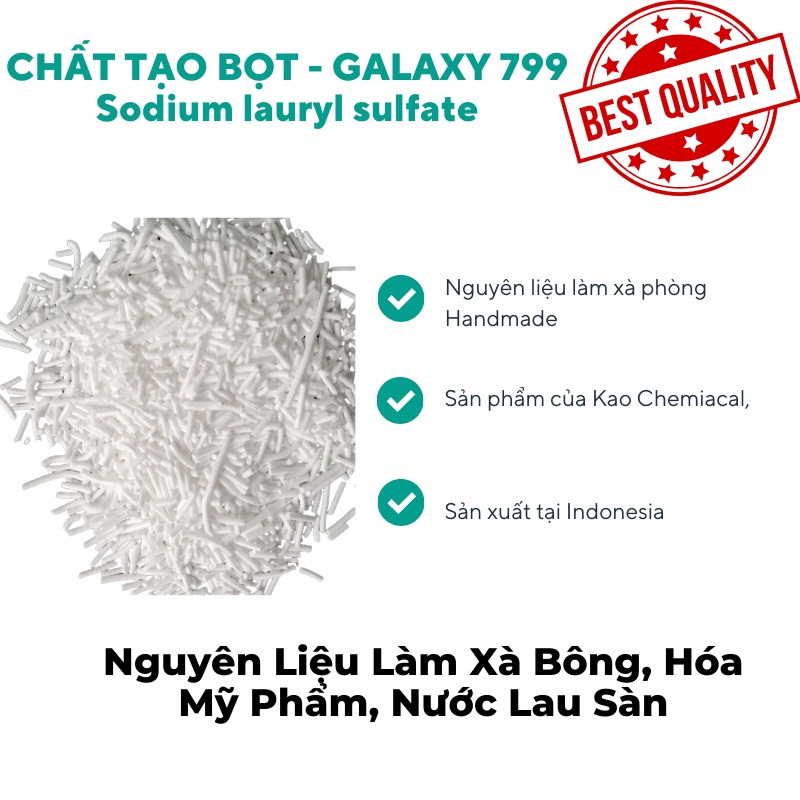 Chất tạo bọt Sls Sodium Lauryn Sulfate (nguyên liệu làm xà bông, hóa mỹ phẩm, nước lau sàn)