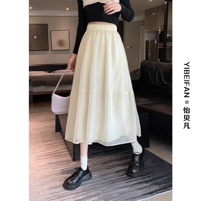 Chân Váy Voan Xoè Dáng Dài, Cạp Chun Có Lót Trong Style