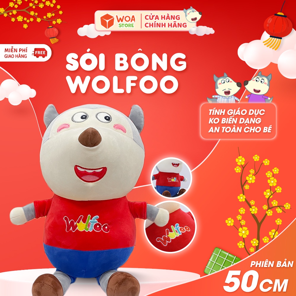 GẤU BÔNG WOLFOO 50CM & 25CM CHÍNH HÃNG CHO BÉ