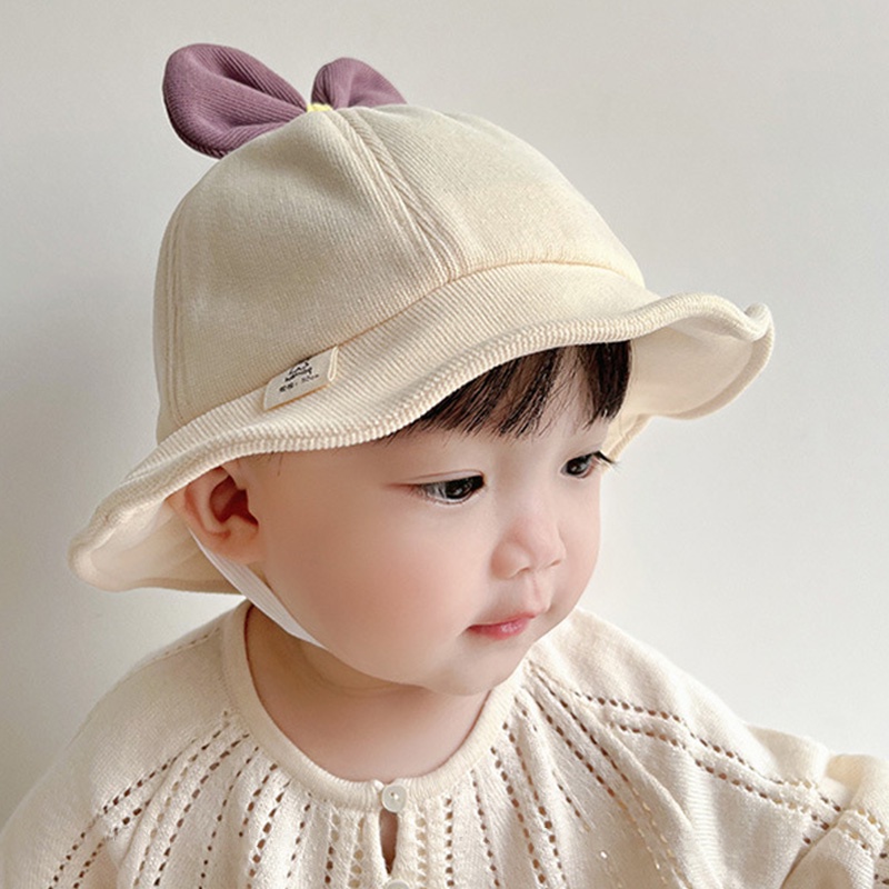 Mũ Tai Bèo Chống Nắng Vải Cotton Mềm Đính Nơ Dễ Thương Thời Trang Mùa Hè Cho Bé Gái 6-36  tháng