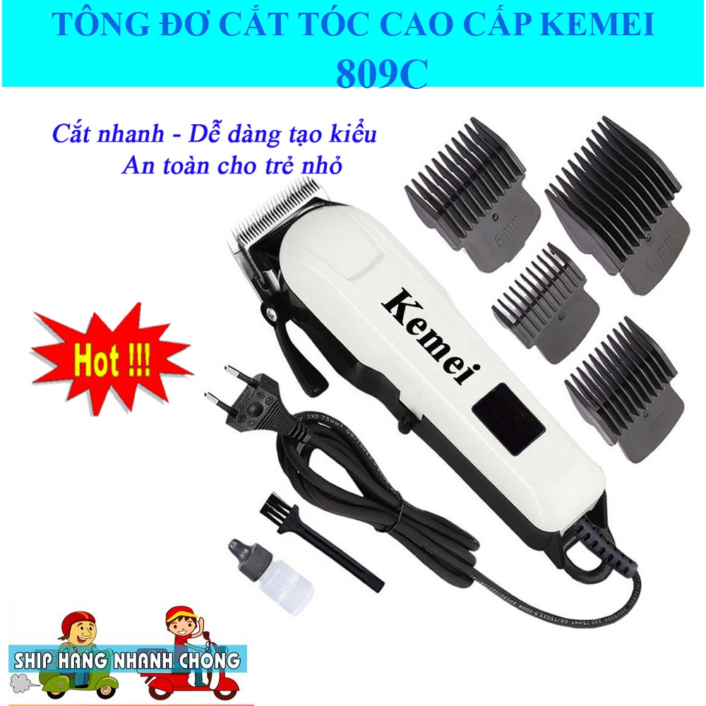 SIÊU SALE Tông Đơ Cắt Tóc Có Dây chuyên nghiệp KEMEI KM- 809C .Tông Đơ Cắt