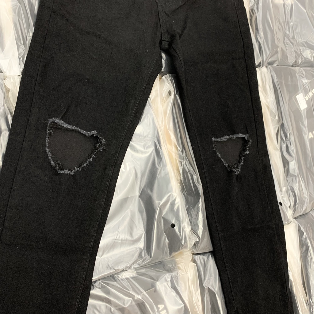 Quần Jean Streetwear Nam Rách Thủng Gối Khoá Zip Ống Dáng Slimfit Hot 2023