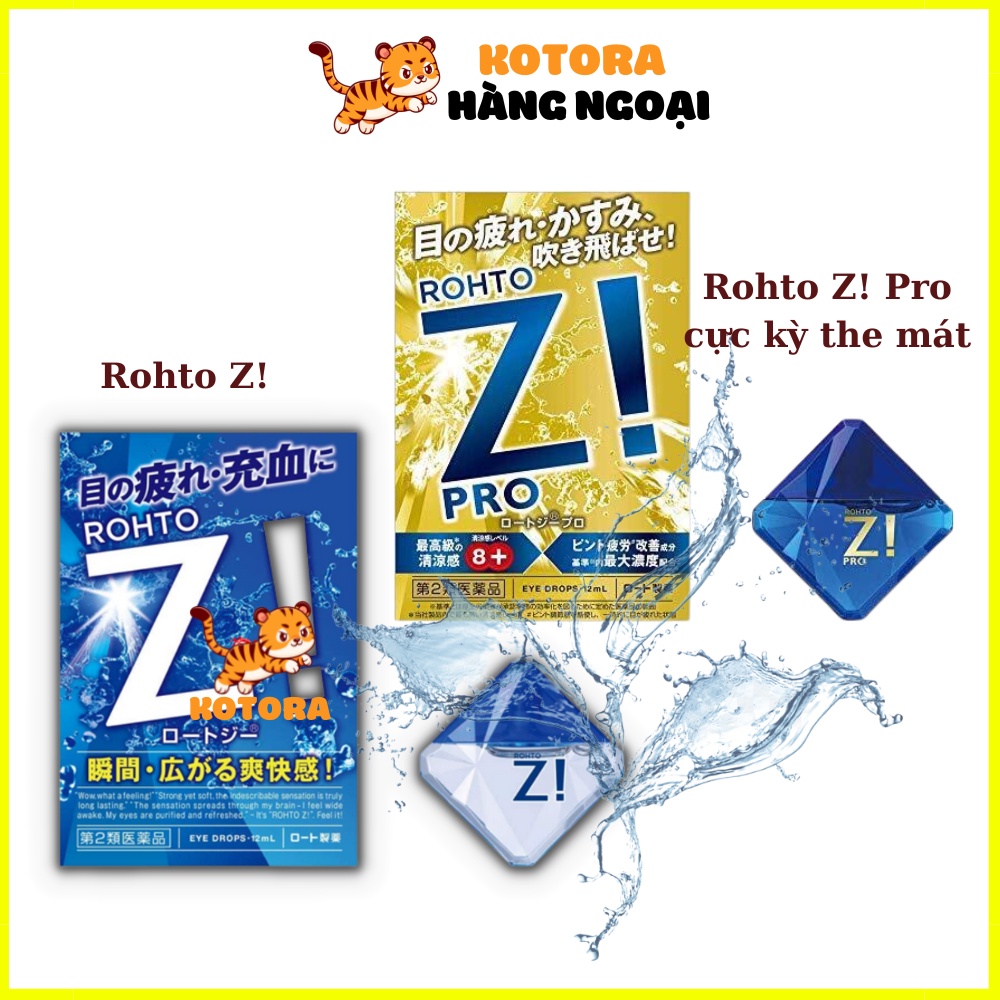 Nước Nhỏ Mắt Rohto Z! 12ml cực kỳ the mát, dưỡng mắt, ngăn ánh sáng xanh, chống bức xạ từ PC, điện thoại Nhật Bản