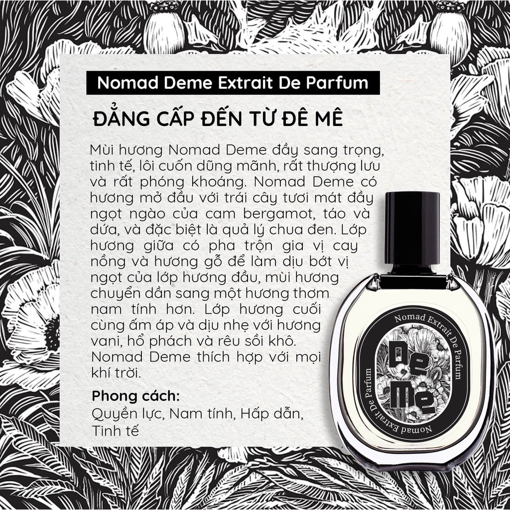 Nước Hoa Nomad Lưu Hương Lâu, Phong Cách Vintage Eau De Parfum 10ml