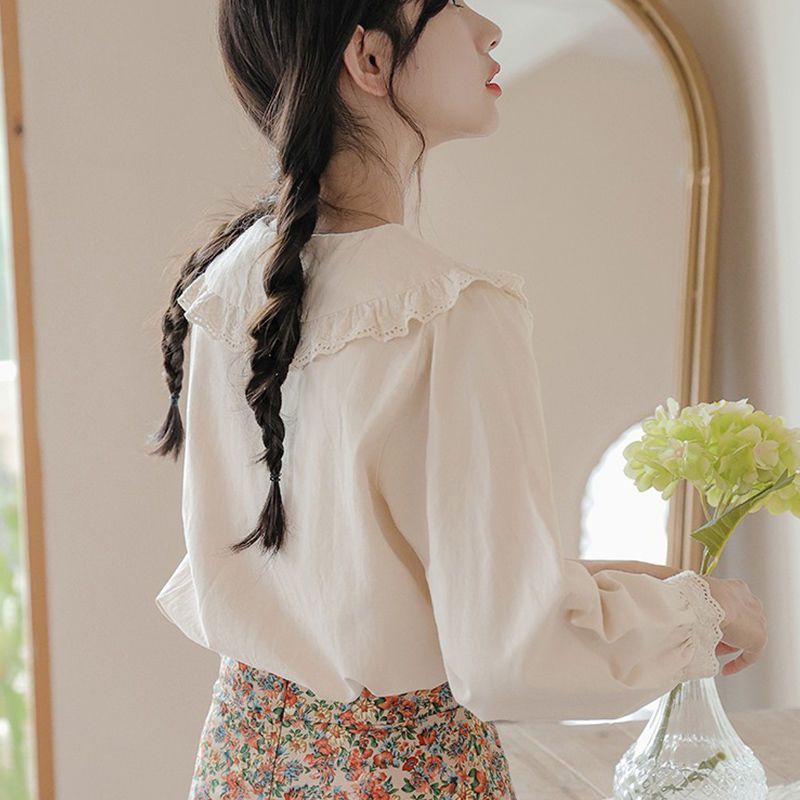 Áo Sơ Mi Tay Dài Phong Cách Nhật Bản Ngọt Ngào Mẫu Mới 2023