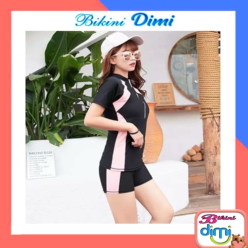 Đồ bơi nữ đi biển 2 mảnh áo cọc tay