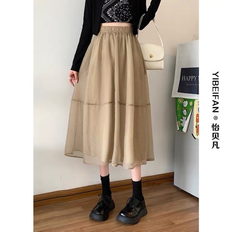 Chân Váy Voan Xoè Dáng Dài, Cạp Chun Có Lót Trong Style