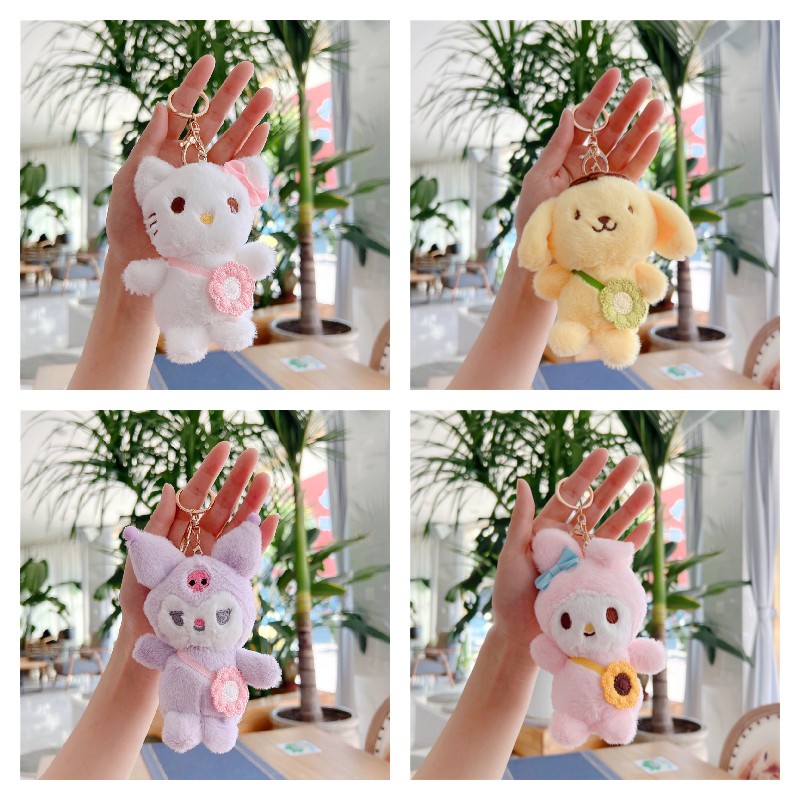 SANRIO Móc Khóa Hình Cinnamoroll Nhồi Bông Mềm Mại Đáng Yêu