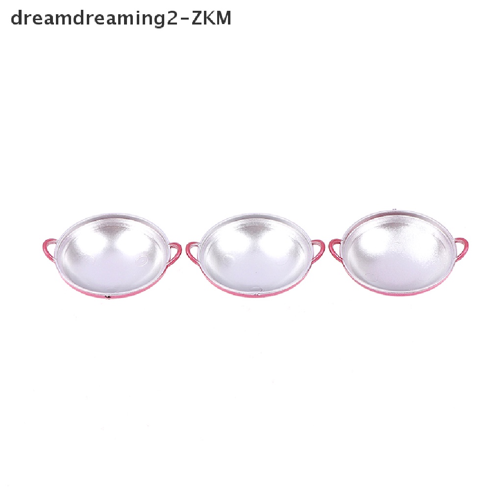 Bộ 3 Món Chén Đĩa &amp; Chảo Ăn Tối Mini Dùng Trang Trí Nhà Búp Bê