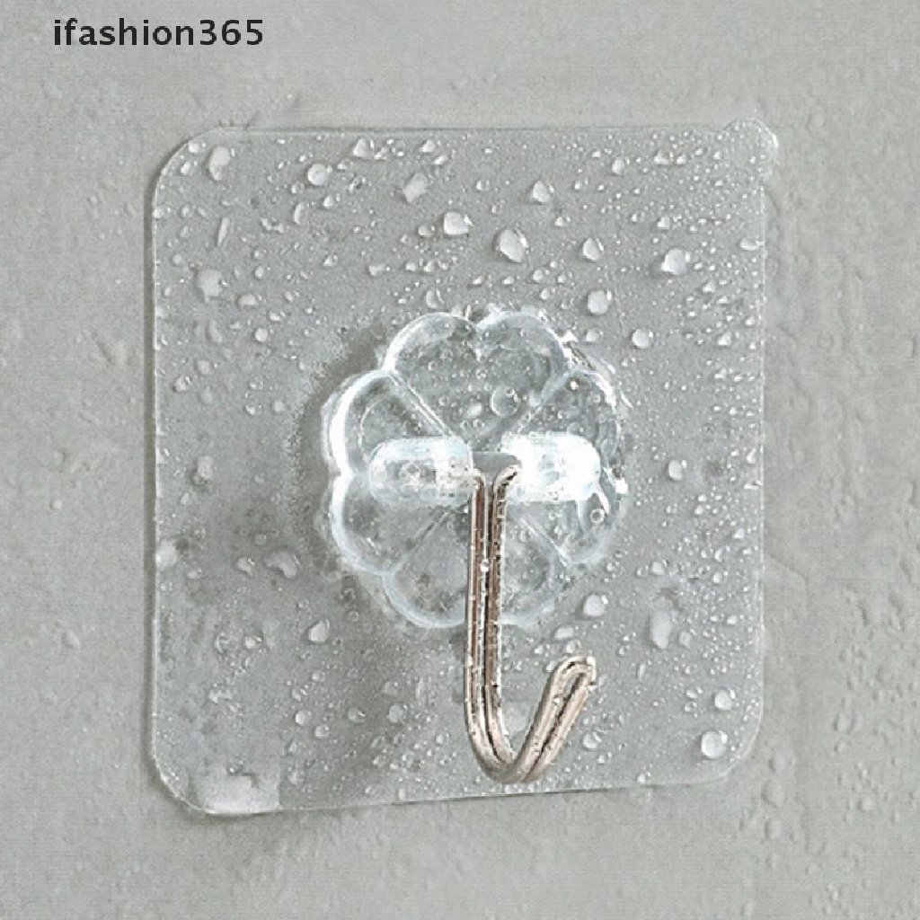 Set 10 Móc Treo Đồ Dán Tường Bằng Thép Không Gỉ Trong Suốt Đa Năng