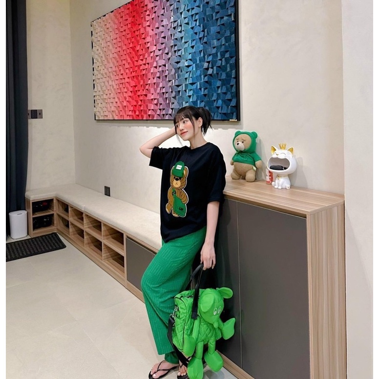 [ 𝐅𝐑𝐄𝐄 𝐒𝐇𝐈𝐏 ] Bộ gấu mũ len đẹp sx  Áo cotton tàu mịn mát, ép 6D bản to, mũ len nổi đẹp  Mix quần cotton