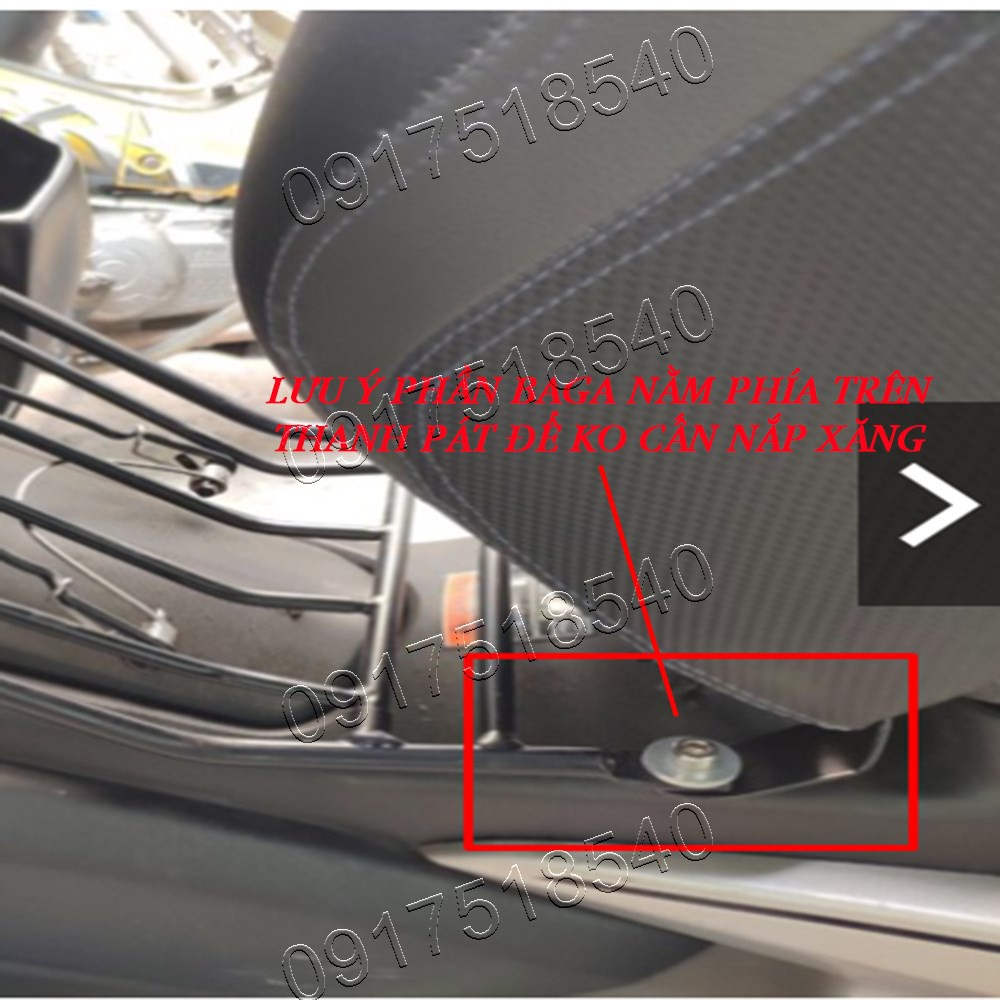 Baga Giữa Inox Sơn Đen Tĩnh Điện Dầy 10ly Gắn YAMAHA NVX V1