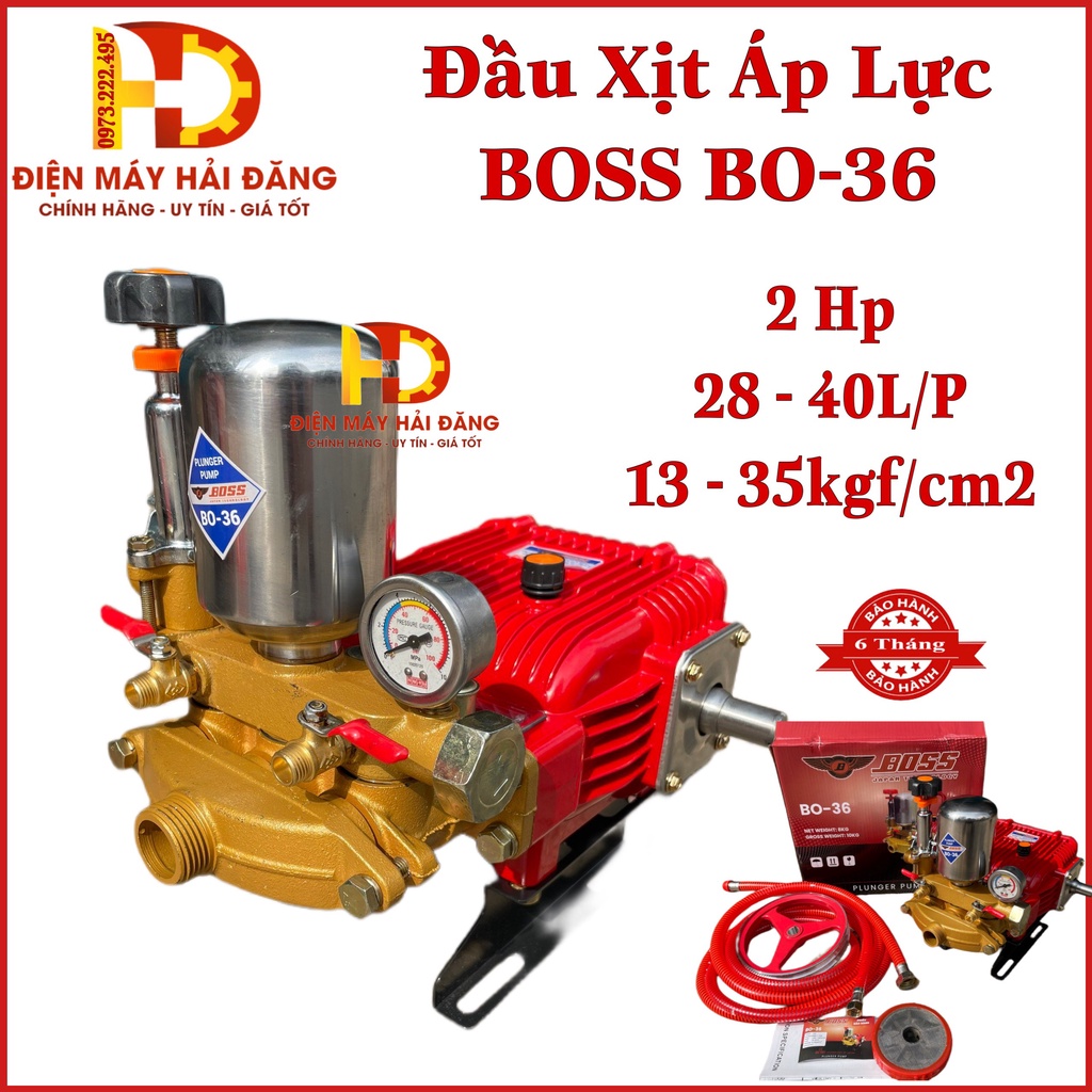 Máy phun xịt áp lực BOSS BO-36. 2 HP dùng cho phun thuốc trừ sâu và tưới tiêu nông nghiệp,rửa xe. BH 6 THáng