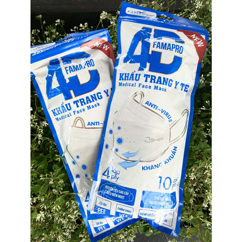 Khẩu trang 4D KF94 Famapro Kháng Khuẩn 3 Lớp