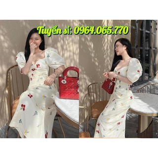 ĐẦM MIDI XÔ THÊU HOA RÚT NGỰC