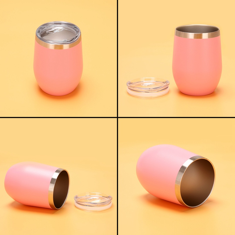 Bộ Cốc Uống Trà Hai Lớp Bằng Thép Không Gỉ Hình Quả Bầu Có Nắp Kèm Muỗng Và Cọ Lọc