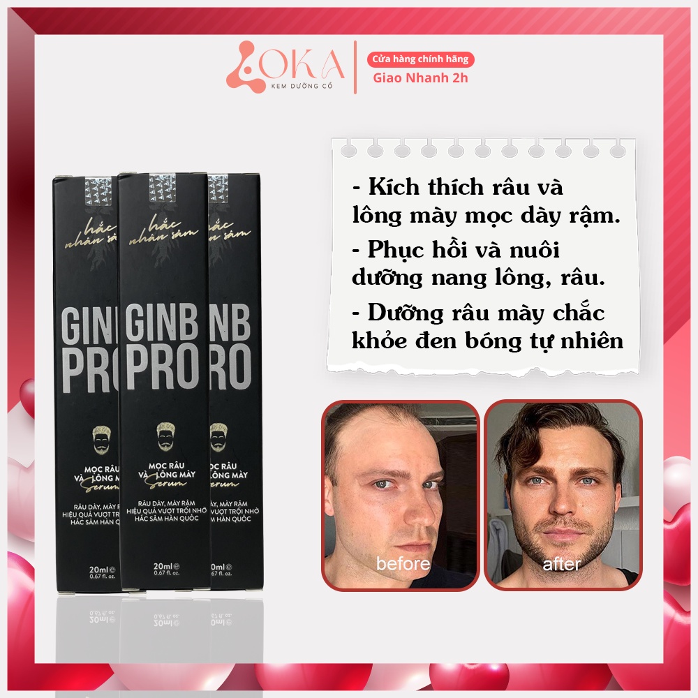 Serum kích thích mọc mày râu GINB PRO làm mày râu dày rậm đẹp chắc khỏe