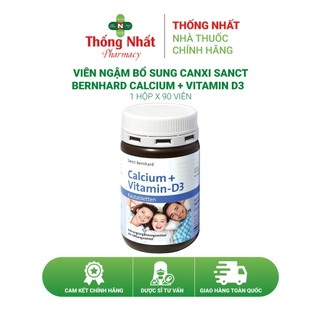 Viên ngậm bổ sung canxi Sanct Bernhard Calcium + Vitamin D3 Hộp 90 viên