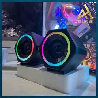 Loa máy tính để bàn có dây led rgb 2.0 kisonli l6060 - loa vi tính laptop nghe nhạc