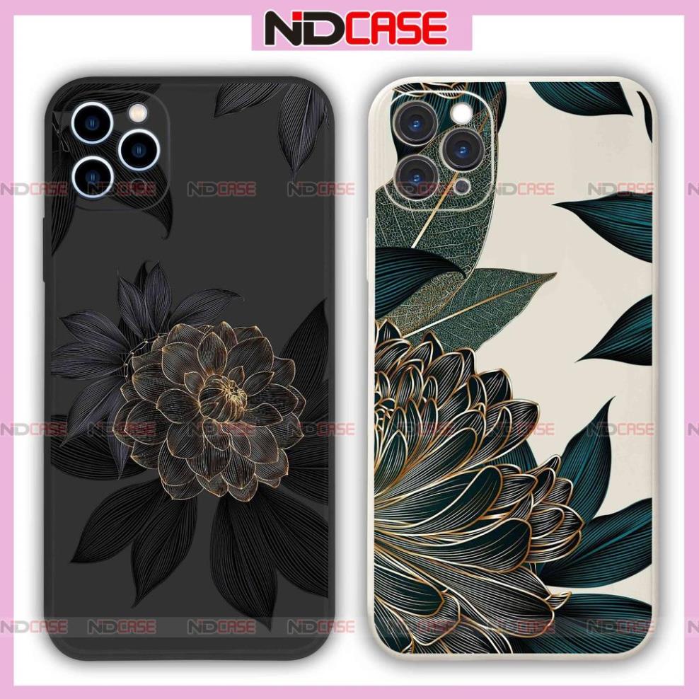 Ốp lưng điện thoại iPhone cạnh viền vuông silicon dẻo hình hoa châu âu cho ip 6/6s/7/8/X/XS/11/12/13/14 Pro Plus Max