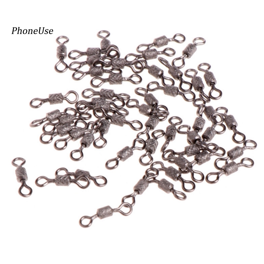 Bộ 50 Khoen Móc Câu Cá Hình Số 8 Bằng Kim Loại PU Chuyên Dụng