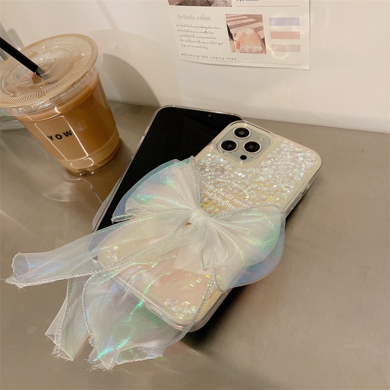 Ốp Điện Thoại Silicon Hình Nơ Phối Ren Cho Iphone7 / 8 14promax 13 XS Max 12 11