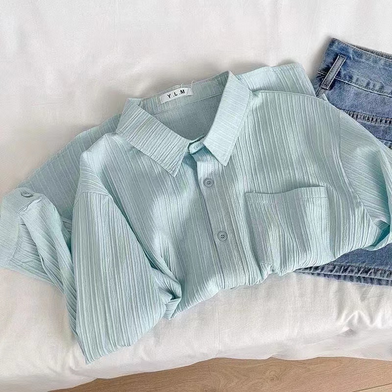 Áo Sơ Mi Nữ Tay Dài Kẻ Sọc Thời Trang Thanh Lịch Cho Nữ