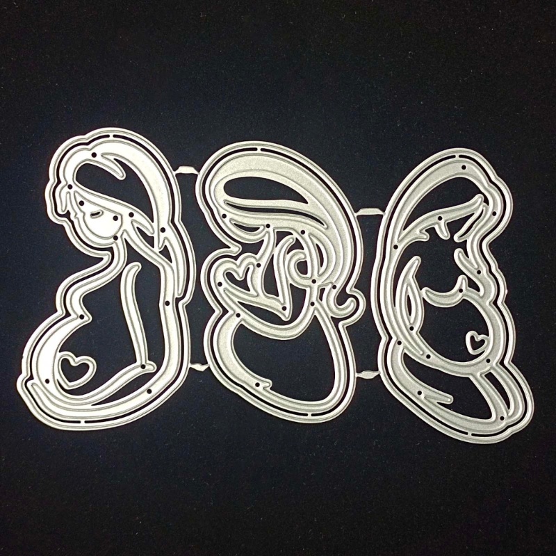 Khuôn Cắt Giấy Kim Loại Hình Mẹ Bầu Dùng Để Làm Thẻ Trang Trí