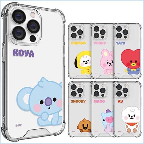 Line Friends BT21 baby clear case compatible for iPhone 14 13 12 12 11 pro max galaxy s23 s22 s21 ultra plus note 20 10 pattern