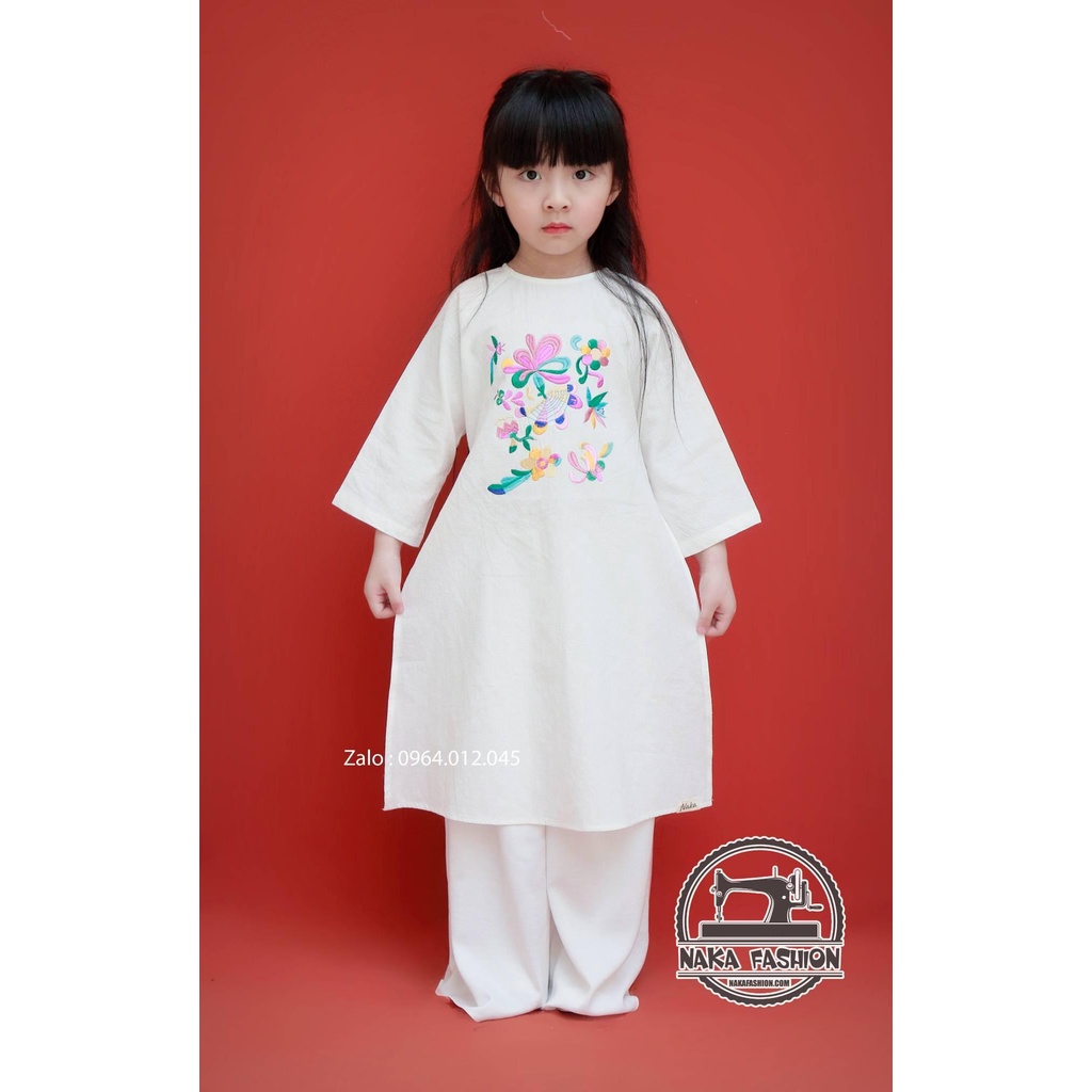 Áo Dài Thô Thêu Bé Gái - MSP 2526