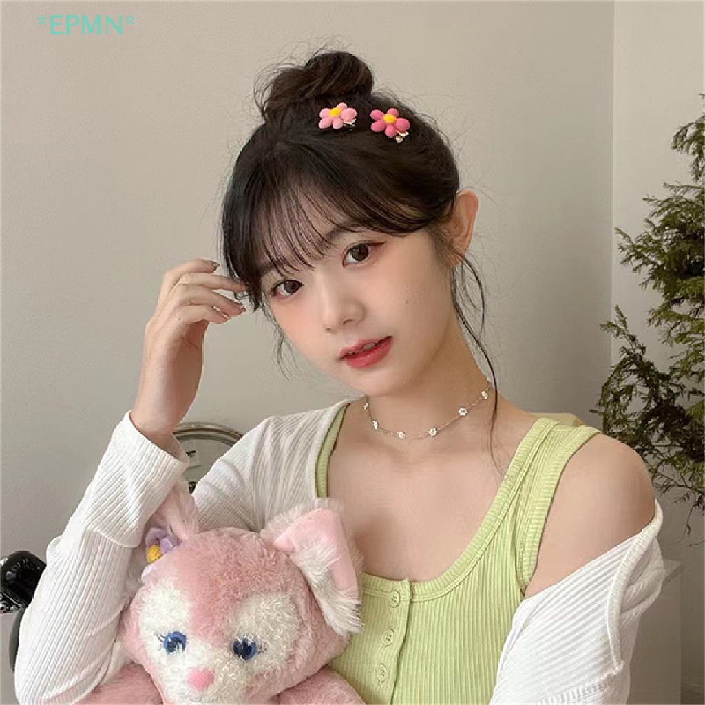 Kẹp Tóc Hình Nơ / Trái Tim / Bông Hoa Màu Hồng Dễ Thương Dành Cho Bé Gái Mới