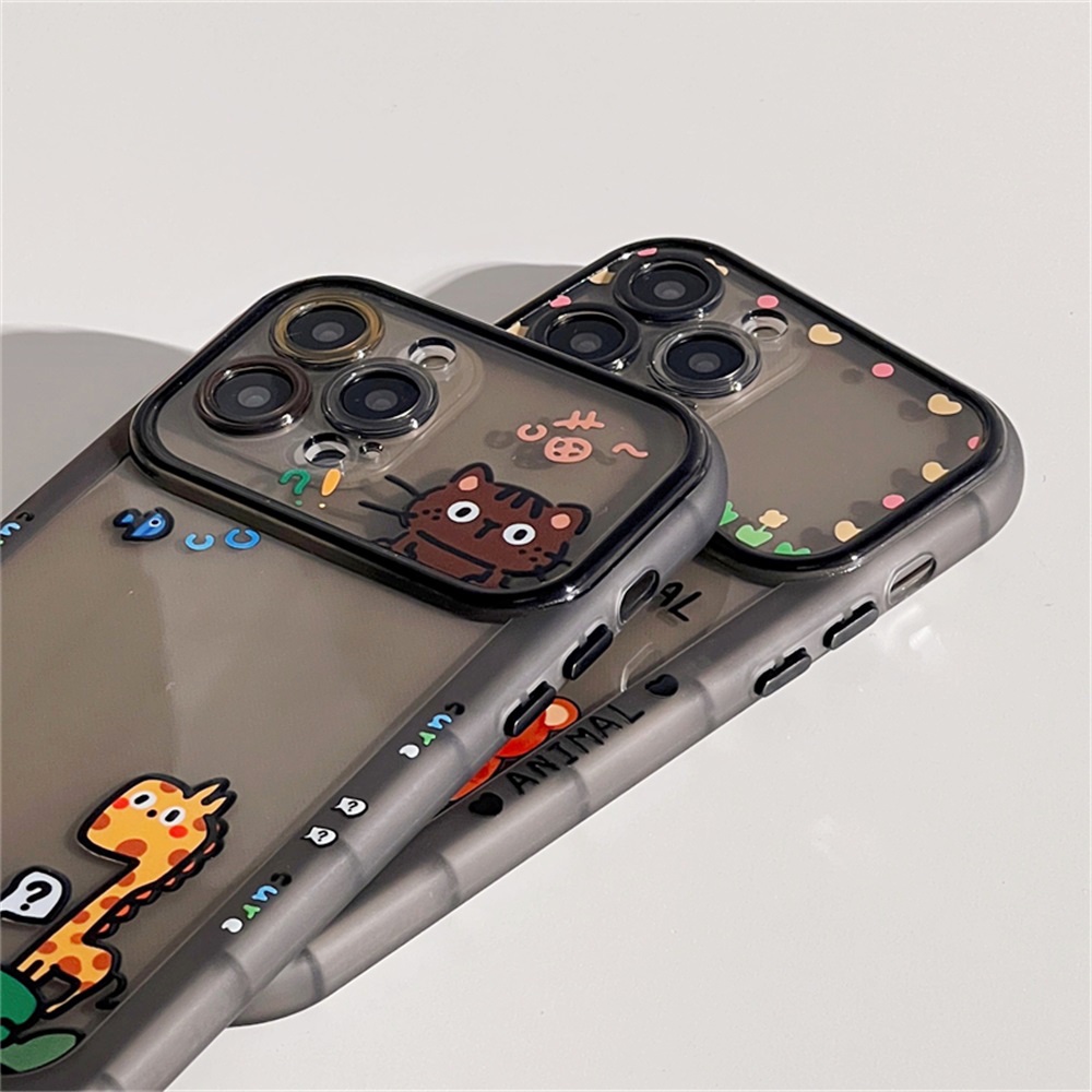 Ốp Điện Thoại TPU Dẻo Họa Tiết Hoạt Hình Động Vật Kiểu Tranh Sơn Dầu Chống Sốc Cho IPhone 11 12 13 14 Pro Max