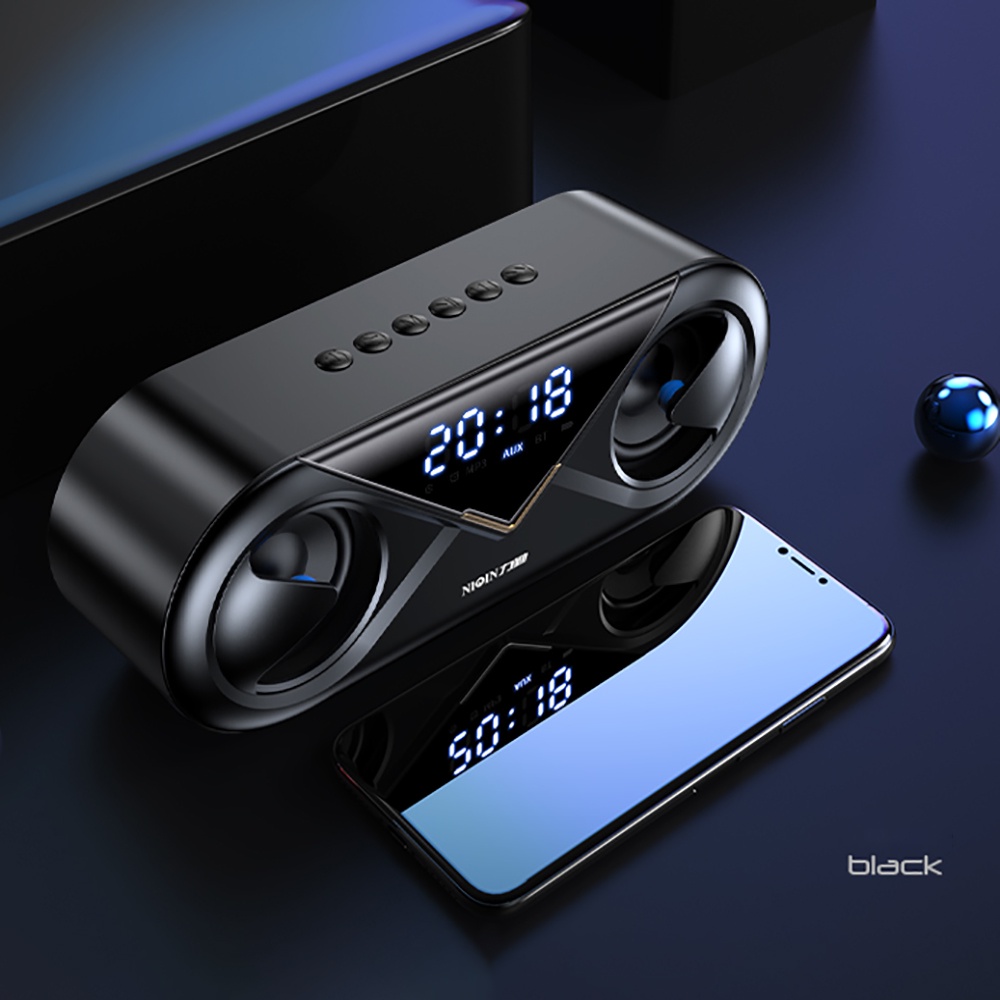 Loa bluetooth cao cấp không dây với  âm thanh siêu trầm ấm, tích hợp đồng hồ và báo thức kết hợp đèn led đa chuyển động. | BigBuy360 - bigbuy360.vn