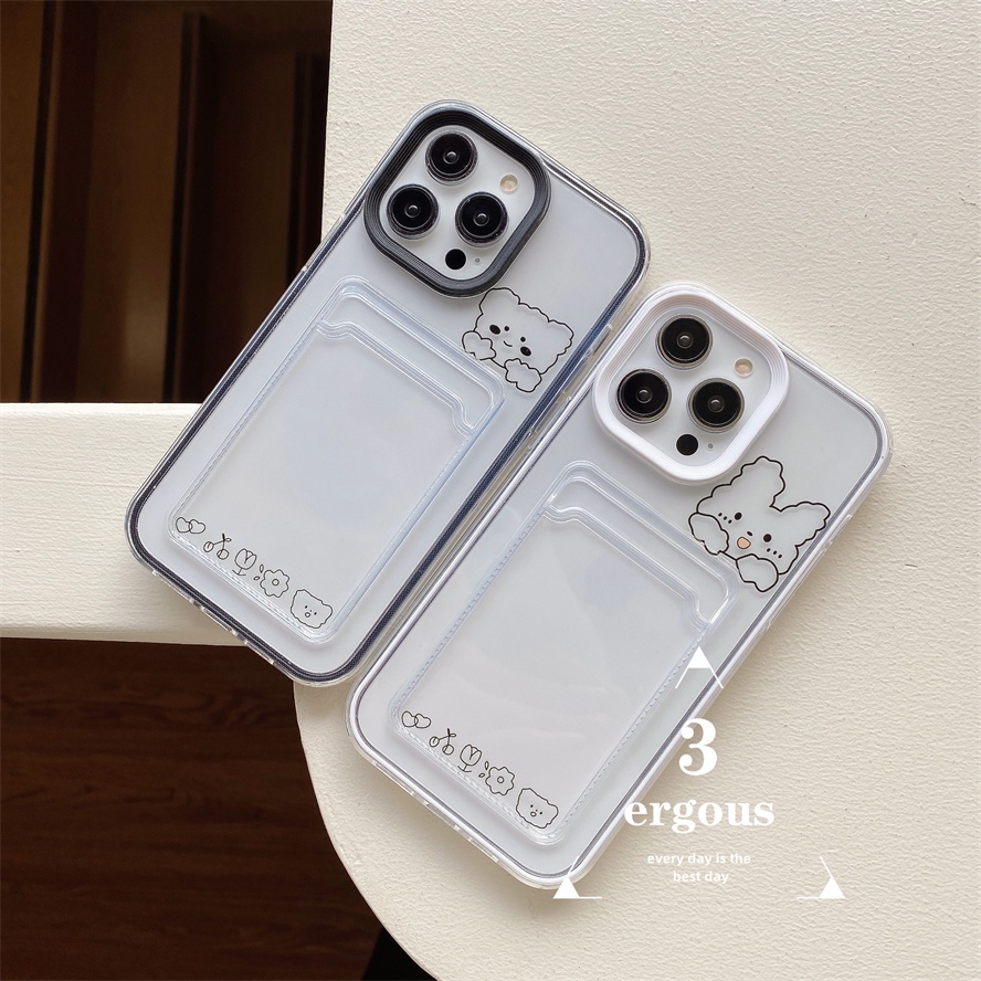 Ốp Điện Thoại TPU Mềm Trong Suốt Có Ngăn Đựng Thẻ 3 Trong 1 Cho IPhone 14 13 12 11 Pro Max X XR Xs Max 8 7 6 6s Plus SE 2020