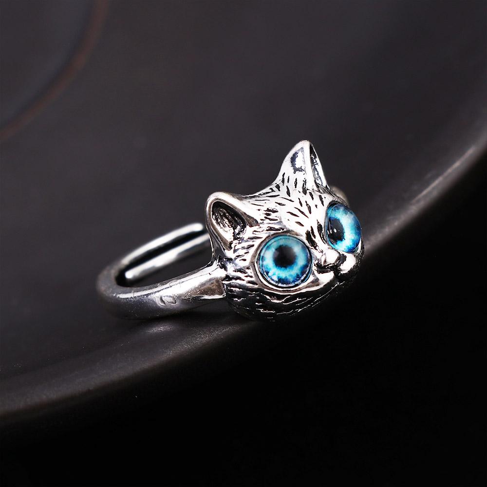 Nhẫn Hở Hợp Kim Hình Mèo Phong Cách Hàn Quốc Cổ Điển Có Thể Điều Chỉnh Kích Cỡ Cho Nữ