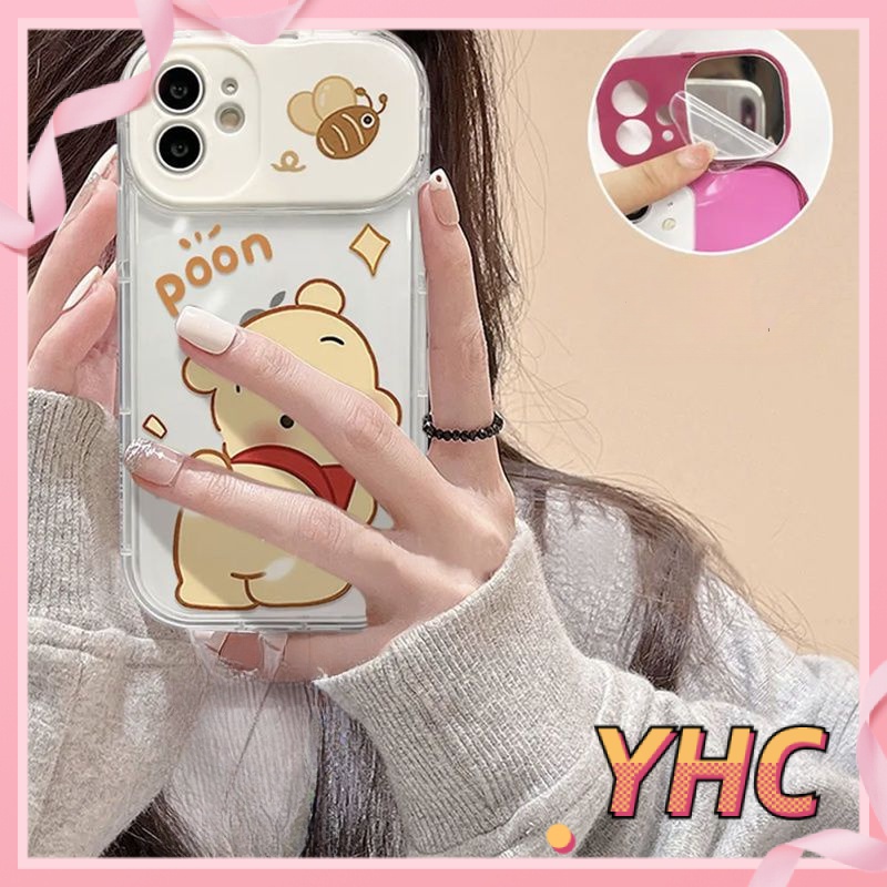 Ốp lưng phone Camera Gấu Vinnie dễ thương lật gương trang điểm iPhone 6 / 6S / 6splus / se / 7 / 7plus / 8 / 8plus / X / xs / xsmax / 11 / 12 / 13 / 14 / Plus / pro / pro max-8004