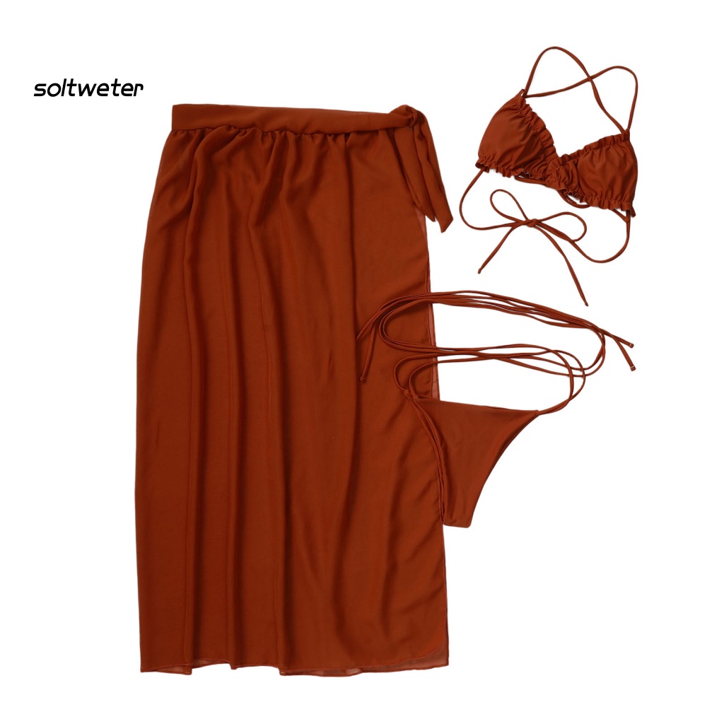 Bộ Đồ Bơi Bikini 3 Món Thời Trang Quyến Rũ Cho Nữ