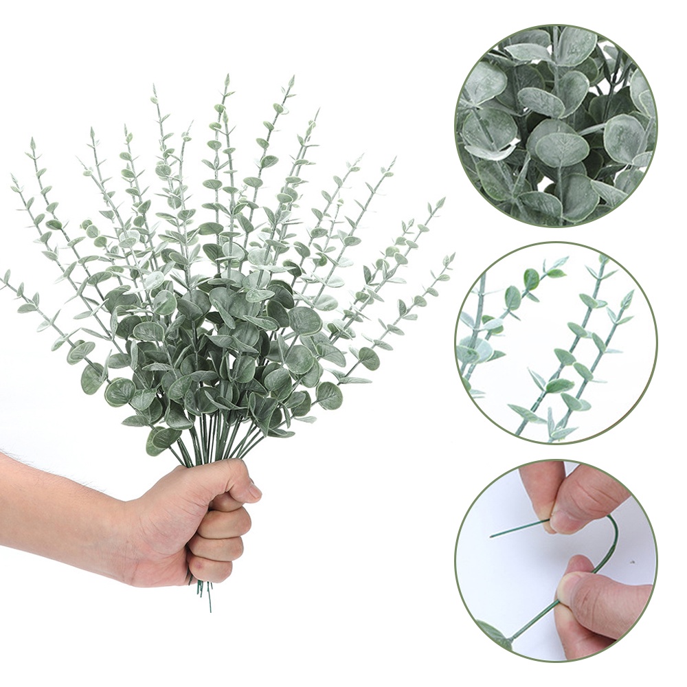 Cành Lá Khuynh Diệp Giả Dạng Ngắn Dùng Trang Trí Nhà Cửa/ Tiệc Cưới
